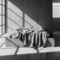 Monolith Ash Grey waffle throw banner