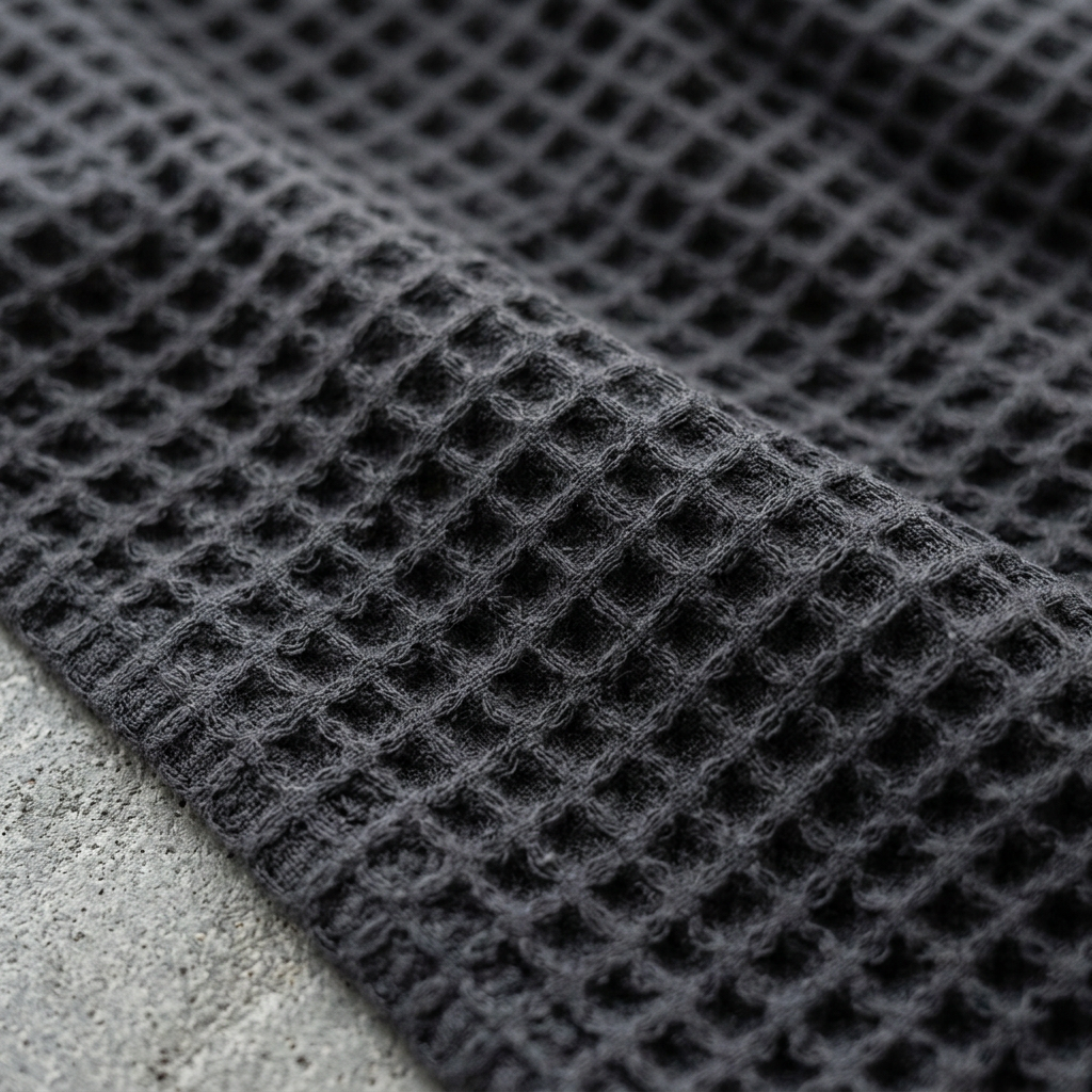 Monolith Charcoal waffle throw